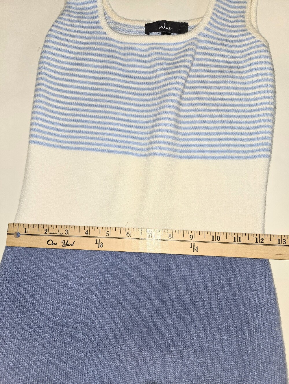 Lulu's Light Blue & White Striped Knit Sleeveless Tank Midi Dress Womens Size S - Picture 10 of 11